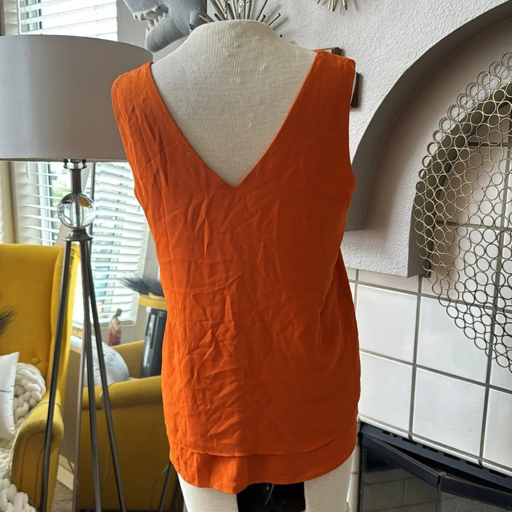 Orange Ann taylor factory xs tank top double hem flowy - Picture 10 of 10